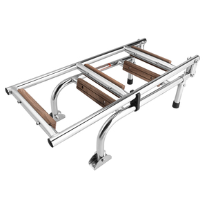 HANSE-<span class=keywords><strong>escalera</strong></span> plegable de 3 a 5 escalones de acero inoxidable, escalones de <span class=keywords><strong>madera</strong></span> de teca para <span class=keywords><strong>barco</strong></span> y Yate - Product Image 4