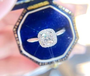 แหวนเพชรโมอิสซาไนต์ 14k 0.5 กะรัต แหวนผู้หญิงสุดหรู แหวนเพชรทรงกลม - Product Image 5