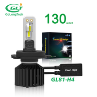 Golongtech-faros Led H4 para coche, bombillas led h4 de 130w, 65w, 6000k, 6500k, 2pies, 130w