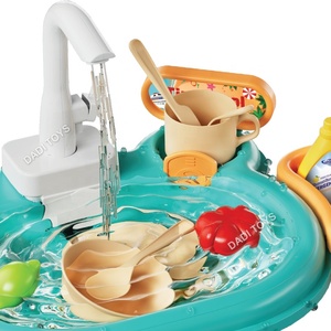 Juguete de Simulación para Niños, Lavabo con Salida de Agua Eléctrica, Juego de <span class=keywords><strong>Lavavajillas</strong></span>, Fregadero de Cocina de Juguete para Niños - Product Image 2