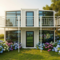 Villa Modulaire Extérieure de Luxe à Deux Étages, Conteneur Extensible Moderne de 20 pieds à Double Aile, Étanche et Préfabriquée pour Famille