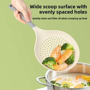 Écumoire large à fentes en silicone, louche passoire araignée pour la cuisson, l'égouttage, la friture des pâtes, ustensile de cuisine antiadhésif - Product Image 2