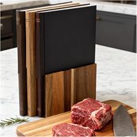 Ensemble de 3 planches à découper en bois en forme de livre avec support, planches à découper de cuisine