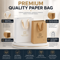 Sacs en papier kraft personnalisés de luxe pour chaussures, vêtements, emballages, sacs à main, bijoux, cadeaux, avec impression de logo