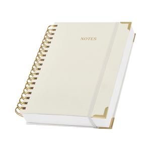 Cuaderno espiral de tapa dura de lino moderno para mujer, formato B5 estético, 300 páginas forradas para la universidad, toma de notas rayadas para el trabajo - Product Image 1