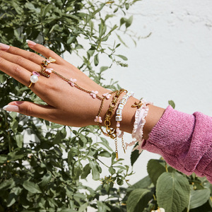 Sweet Romantic Bow Pendant Pink Lace Spring <b>Rope</b> Bracelet Women's Jewelry Gift - Product Image 2