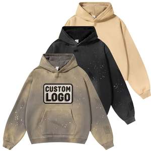 Sudadera con Capucha para Hombre, Personalizable con Logotipo, Estilo Vintage, Corte Holgado, 500 g/m², Felpa Francesa, Talla Grande, Sin Cordones, Lavado Ácido - Product Image 5