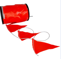 Drapeau triangulaire de signalisation en plastique haute visibilité, lumineux, léger, avec corde décorative, non réfléchissant, pour la sécurité extérieure et les événements
