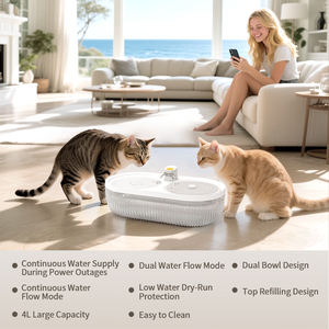 Yeni otomatik <span class=keywords><strong>Pet</strong></span> su çeşmesi 4L çift kase 3 su akış modları akıllı <span class=keywords><strong>Pet</strong></span> su sebili çoklu kediler için - Product Image 6