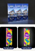 Boîte à lumière LED rectangulaire portable d'extérieur double face pliable avec cadre en aluminium et impression UV personnalisée – Présentoir pliable