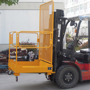 כלוב בטיחות לפלטפורמת עבודה במלגזה מפלדת פחמן עמידה, בעל קיבולת של 300 ק\"ג, ציפוי אבקה לתחזוקה מוגבהת ובטוחה - Product Image 2