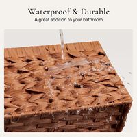 Panier de rangement pliable en rotin écologique, organisateur en rotin plastique tressé fait main, pour étagères, salle de bain et cuisine