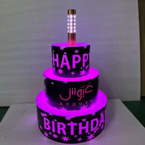 Servicio de Presentación de Botellas con Luces LED de 3 Niveles, Glorificador de Botellas con Luces LED, Presentador de Botellas para <span class=keywords><strong>Cumpleaños</strong></span>, Cubiteras Elegantes y Recipientes para Bebidas - Product Image 4