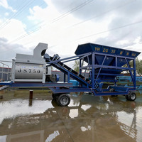 Rifornimento della fabbrica YHZS120 Mobile cementificio JS2000 miscelatore 120 metri cubi all'ora facile da usare affidabile pompa Per Silo polvere
