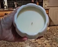 Bougie en cire de soja en céramique artisanale de luxe, en forme de citrouille blanche, écologique, parfumée style ferme, pour Noël, Nouvel An et Diwali