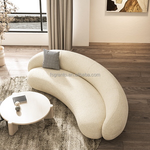 Ý phong cách hiện đại biệt thự phòng khách đồ nội thất cong hình cừu len dài <span class=keywords><strong>sofa</strong></span> hình bán nguyệt khách sạn vải đi văng - Product Image 4