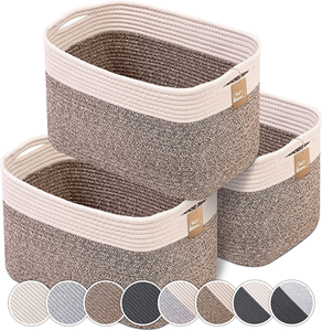 Large <strong>Storage</strong> Baskets Cotton Rope Basket <strong>Knitted</strong> Similar Big Woven Laundry Basket for <strong>Storage</strong> - Product Image 2