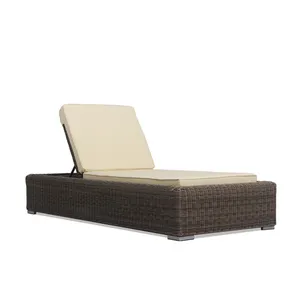 Thương mại ngoài trời khách sạn hồ bơi Lounger đồ nội thất tổng hợp mây wicker bãi biển phơi nắng