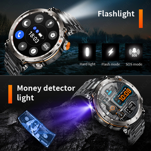 Montre connectée LIGE BWHT30 (7 jours) pour hommes, détecteur d'argent, boussole, suivi d'activité physique, assistant vocal IA, iOS Android - Product Image 4