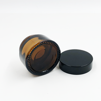 Pot en verre ambré avec bouchon à vis pour crème visage et soins de la peau, emballage individuel pour usage personnel, en carton
