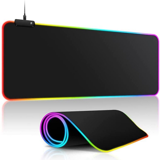 RGB Gaming Mouse Mat Pad- Large Extended Led Mouse Pad with Anti-Slip Rubber Base with Waterproof Coating Mouse Mat for Gamer