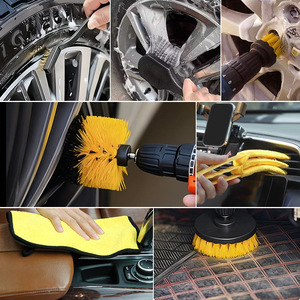 Autonomy Car <b>Cleaning</b> <b>Brush</b> Kit 12pcs Yellow Microfiber <b>For</b> Interior Tire Air Vent Polishing Waxing - Product Image 3