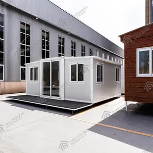Lüks hızlı montaj konteyner ofis 40ft avustralya prefabrik evler 2 yatak odası ile genişletilebilir konteyner ev
