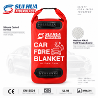 Couverture anti-feu pour voiture testée DIN, 430 GSM en fibre de verre avec revêtement silicone 160G pour isolation incendie des véhicules électriques, sécurité des garages et flottes
