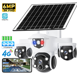 Neuankömmling 6MP 3K <span class=keywords><strong>3</strong></span> Objektiv 4G Solar panel PTZ IP-Kamera mit geringem Strom verbrauch CCTV Outdoor Security 4G Sim Card Solar kamera - Product Image 1