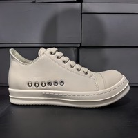Sneakers Rick en cuir véritable de qualité supérieure, élégantes, à semelle épaisse, chaussures décontractées de luxe Owens, chaussures de course à lacets pour l'extérieur, imperméables