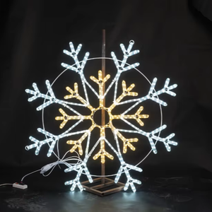 2D 3D Outdoor IP65 Iron Baking Paint Snowflake Street Motif Festive Decorative Lights Warm White Snowflake Motif Lights - Product Image 1
