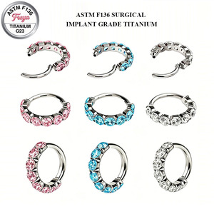 Nouvelles boucles d'oreilles créoles Huggie Freya pour femmes en titane G23 avec zircon, pour cartilage, hélix, tragus, daith, et snugs, idéales pour les oreilles sensibles - Product Image 1