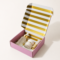FUSSEN Vente en gros de boîtes d'expédition en carton ondulé de luxe avec logo personnalisé en relief, finition douce au toucher, écologiques, noir et rose, pour boutique en ligne
