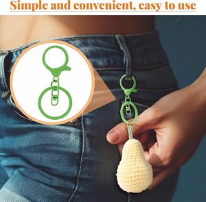 Anneau de porte-clés plat fendu de qualité supérieure, en acier inoxydable plaqué, avec fermoir mousqueton en métal, pour la fabrication de bijoux DIY - Product Image 5