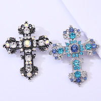 Nouvelle Broche Croix Élégante et Créative en Alliage avec Strass, Ornée de Diamants, Personnalisée, Tendance, pour Vêtements Féminins, Accessoire de Corsage, Épingle