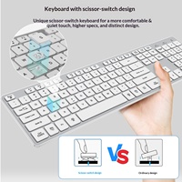 Ensemble clavier et souris sans fil USB RF1430K 1000 DPI ergonomique silencieux trois pièces pour ordinateurs portables, jeux et usage bureautique – En stock