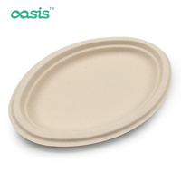 Assiette jetable biodégradable en bagasse pour fête, gâteau, confiserie, dessert, camping, cuisine