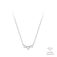 Collier pendentif simple en argent sterling 925 Ailmay avec trois zircons pour femme, design simple, bijou statement, cadeau pour une occasion spéciale