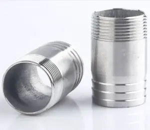 Factory Direct Sells Stainless Steel Ss304 Pipe Fittings Polished Single Male Threaded Single Hose Coupling Nipples