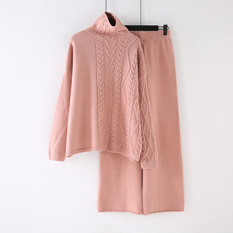 Изготовленный На Заказ вязаный кашемировый женский свитер костюм из двух предметов, штаны, пижамные комплекты, шерстяной свитер уютный вязаный кашемировый свитер комплект из 2 предметов