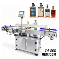 Machine d'étiquetage automatique pour bouteilles carrées, machine d'étiquetage sur 1/2/3/4 côtés avec personnalisation pour les étiquettes de bouteilles de vin et d'huile d'olive