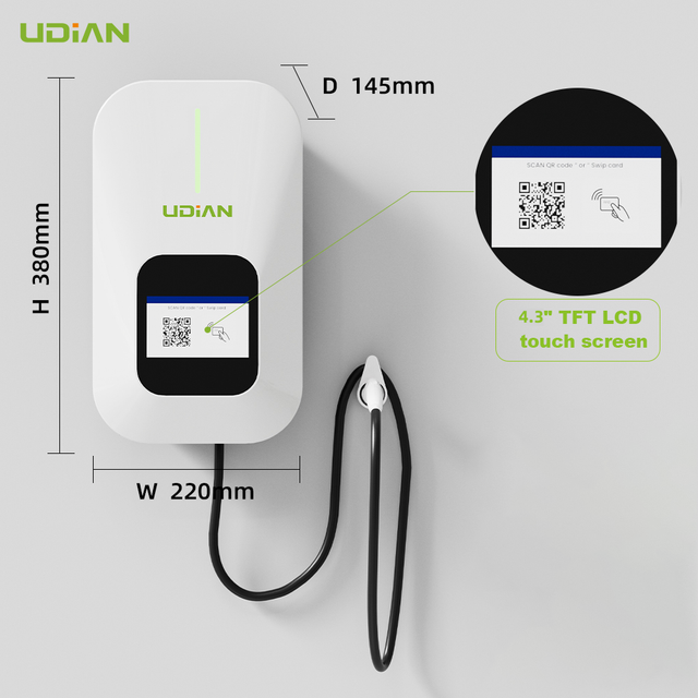 7kw AC Wall-mounted EV Charger Fast Charging DC Stations Type 2 Wall Box for Electric Cars 32a Output Power