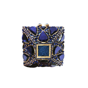 กระเป๋าคลัทช์ทรงกล่องโลหะประดับเพชรสำหรับงานกลางคืน ลายเรขาคณิตขนาดเล็ก กระเป๋าถือสำหรับงานแต่งงานและงานเลี้ยง - Product Image 4