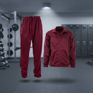Ensemble de survêtement 2 pièces pour homme en polyester et coton respirant, veste zippée et pantalon de jogging, vêtements de sport, vente en gros OEM - Product Image 3