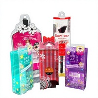 Boîte cosmétique pliable transparente personnalisée en RPET, PET, PP, PVC recyclé, impression UV, MOQ 500 pièces pour emballage de rouge à lèvres et artisanat