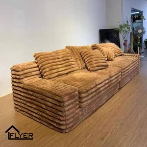Chân Không Hiện Đại Nén Sofa Sang Trọng Vải To Sợi Cắt Sofa Phòng Khách Phòng Ngủ Ngồi Có Thể Ngả Lười Biếng Sofa Giường - Product Image 2