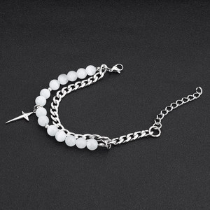 Hot Selling Niche Design Double Layered <b>Opal</b> Chain Cross <b>Bracelet</b> Titanium Steel Fashion Unisex's <b>Bracelets</b> Wholesale Jewelry - Product Image 2