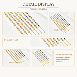 Bracelet personnalisé en zircon coloré en forme de cœur, bijoux en acier inoxydable, vente en gros, marque privée Vefiery - Product Image 4
