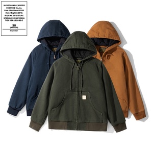 Men's Quilted Cotton-Padded Blazer Poncho Coat with Hood Kanye J30 Canvas - Product Image 1