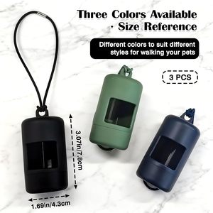 Distributeur de sacs à déjections pour animaux de compagnie (chats et chiens) réutilisable pour l'extérieur, compatible OEM et ODM, avec 1 rouleau de 15 sacs à déjections canines - Product Image 2